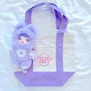 Purple Trader Joe’s Pastel Spring Tote Bags:  Blue, Pink, Purple, Green